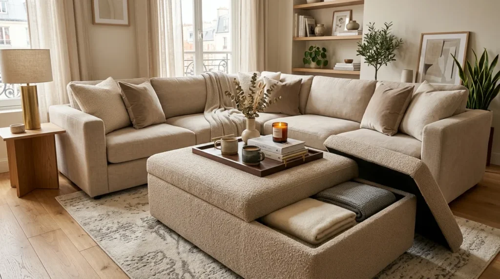 Multi-Functional Ottomans as Coffee Tables