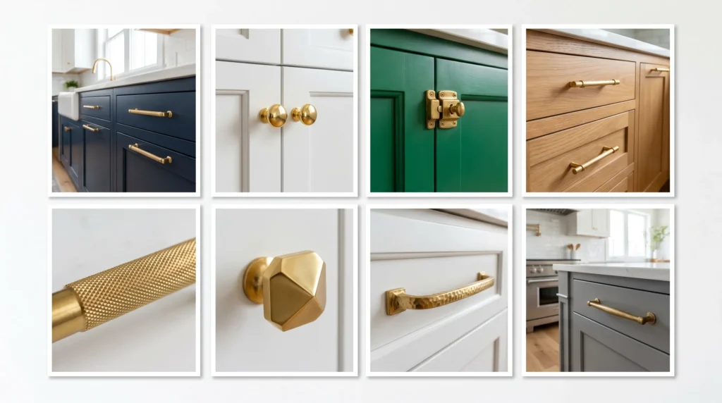 30 Kitchen Cabinet Hardware Ideas in Brass & Gold