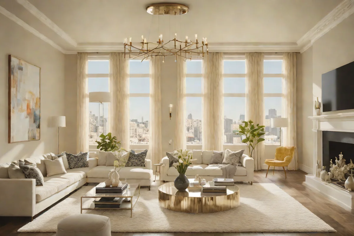 Commit to a High-Light Reflective Palette - Apartment Living Room Decor Ideas