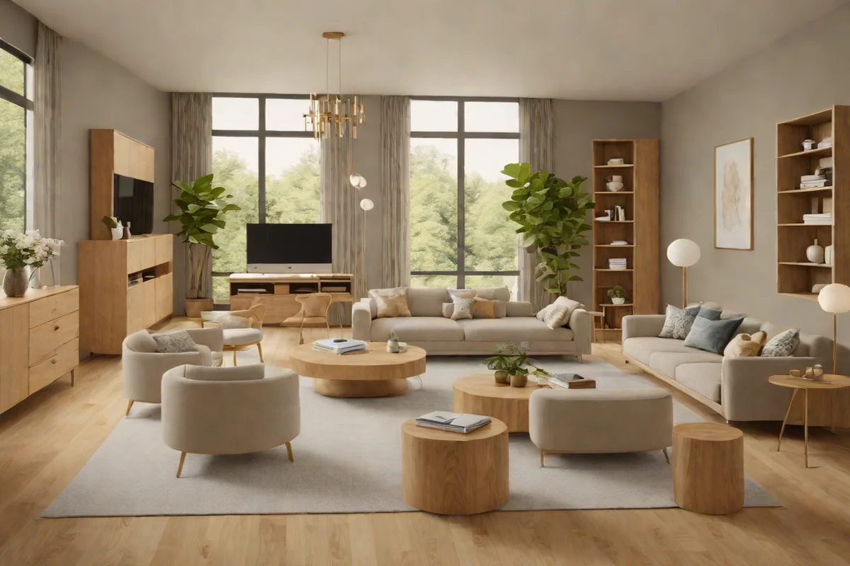 Consistent Material Rhythm - Apartment Living Room Decor Ideas