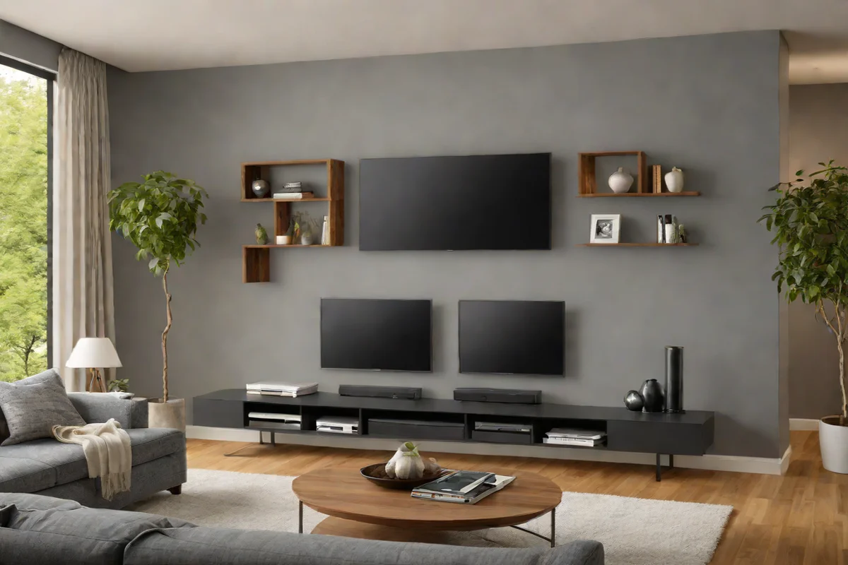 Opt for Wall-Mounted Media Consoles - Apartment Living Room Decor Ideas
