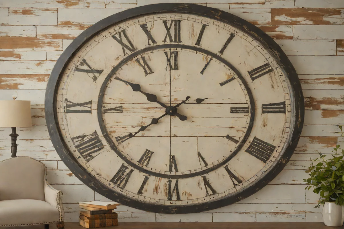 Large-Scale Circular Clocks - Farmhouse Living Room Ideas