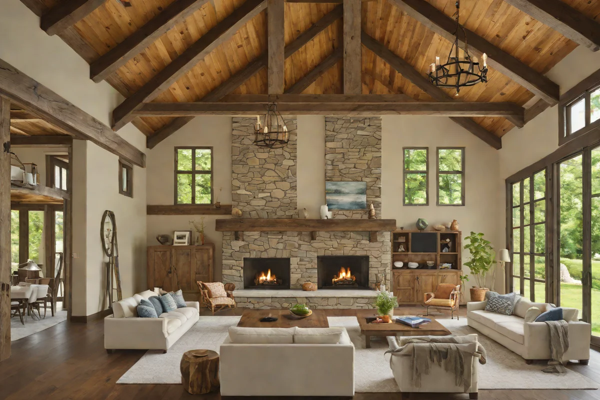 Incorporate Reclaimed Wood Beams - Farmhouse Living Room Ideas
