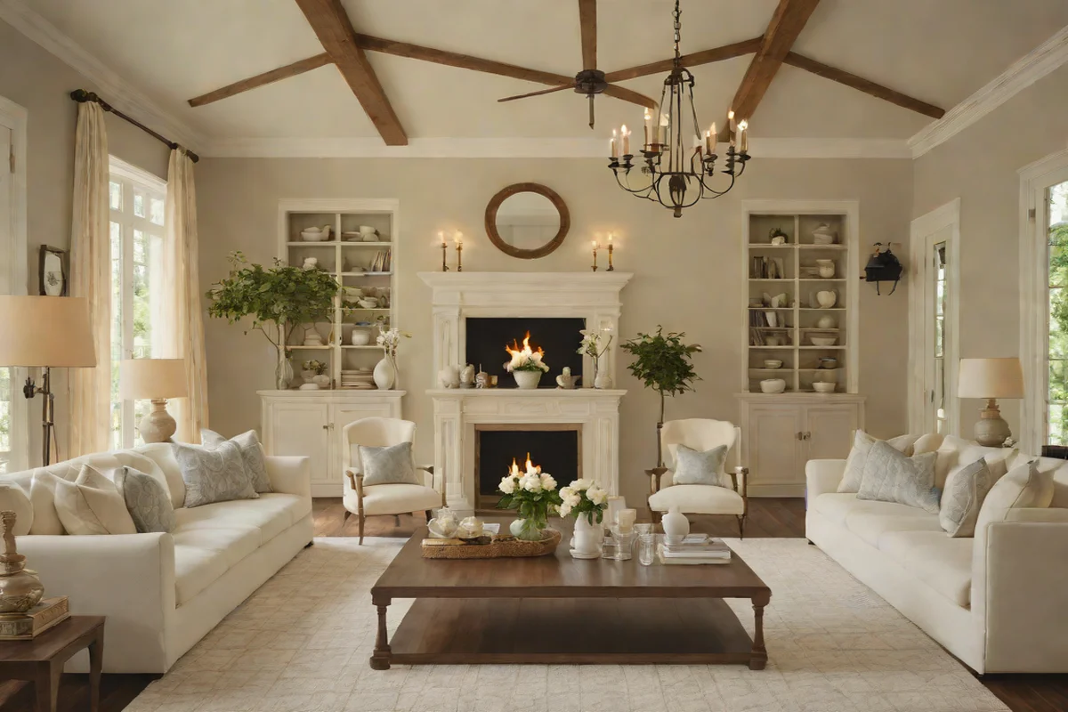 Psychological Calm through Symmetry - Farmhouse Living Room Ideas