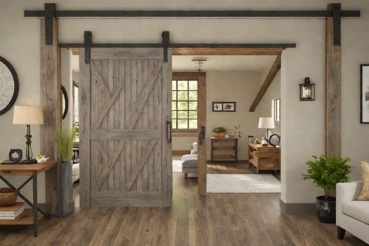 Sliding Barn Doors as Functional Art - Farmhouse Living Room Ideas