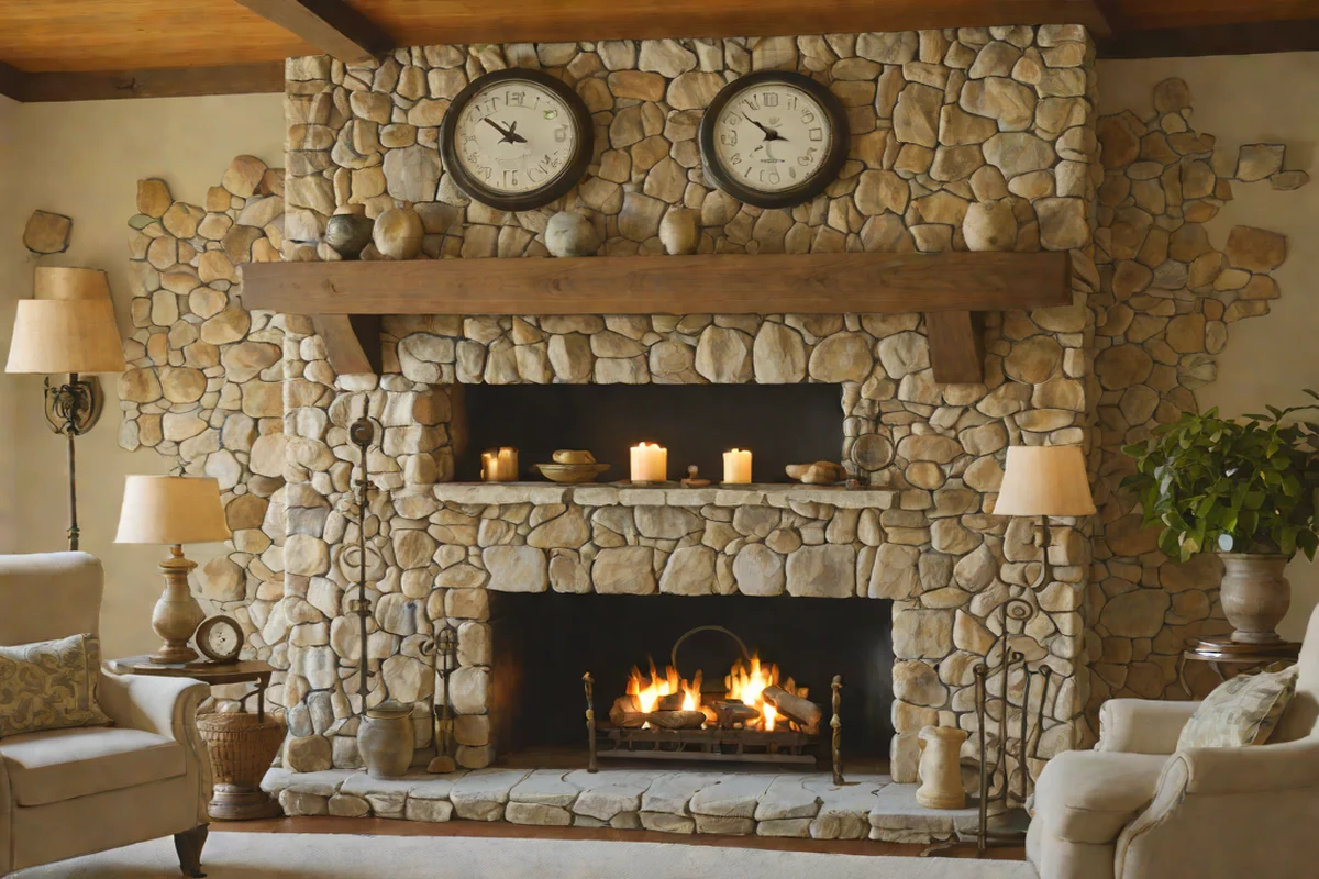Stone Fireplaces as a Natural Anchor - French Country Living Room Ideas