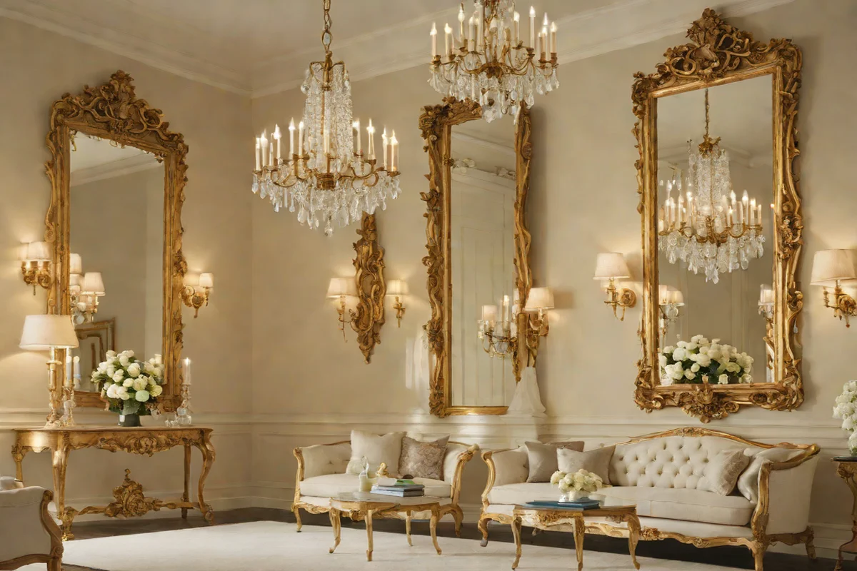 Add Grandeur with Gilded Mirrors - French Country Living Room Ideas