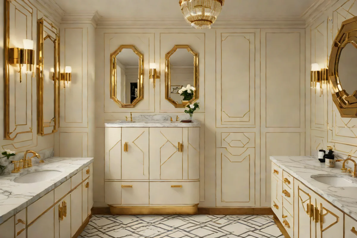 Geometric Art Deco Gold Pulls - Kitchen Cabinet Hardware Ideas