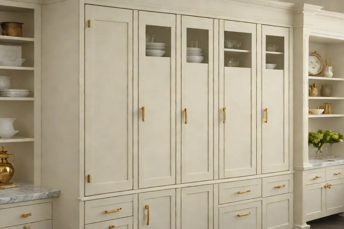 Brass Hardware on Shaker Doors - Kitchen Cabinet Hardware Ideas