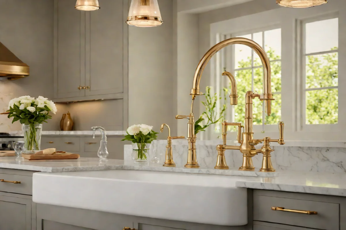 Consistency with the Faucet - Kitchen Cabinet Hardware Ideas