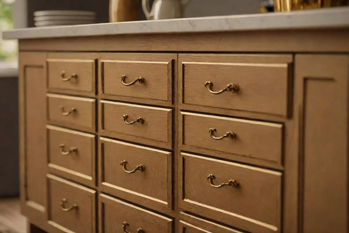 Antique Gold Cup Pulls - Kitchen Cabinet Hardware Ideas