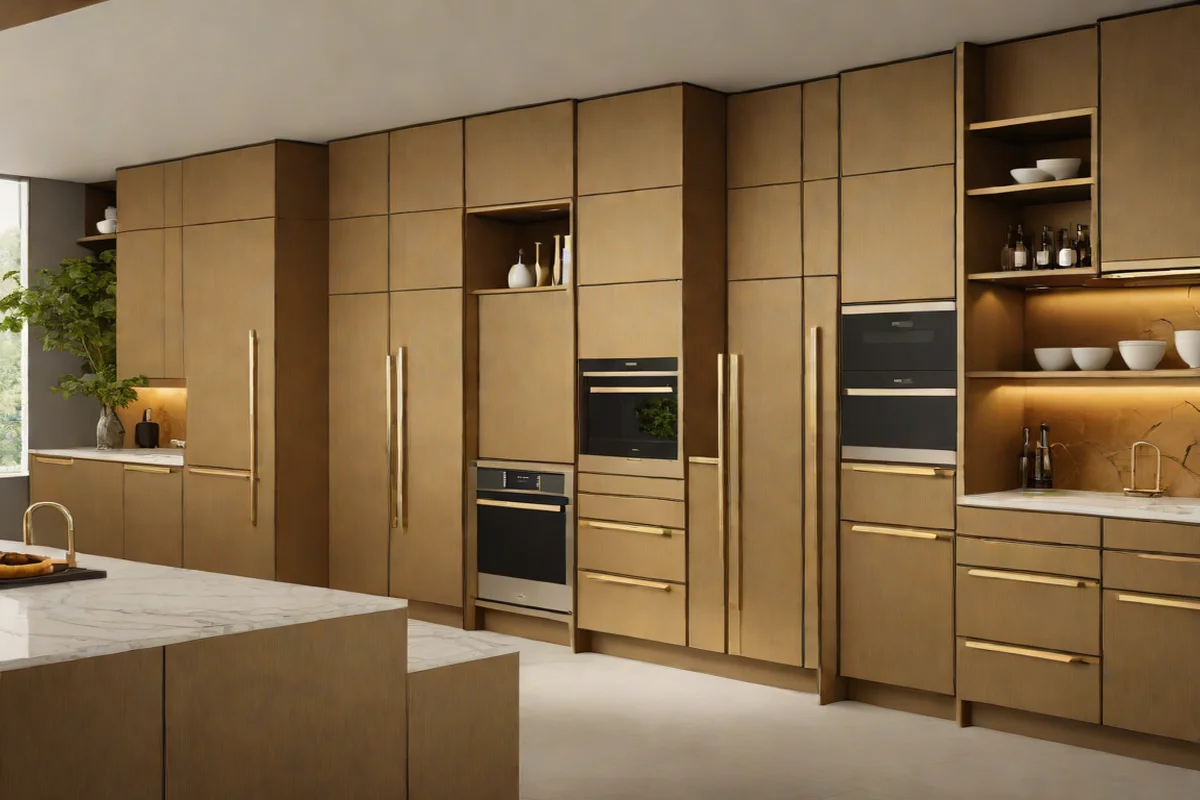 Integrated Brass Recessed Pulls - Kitchen Cabinet Hardware Ideas