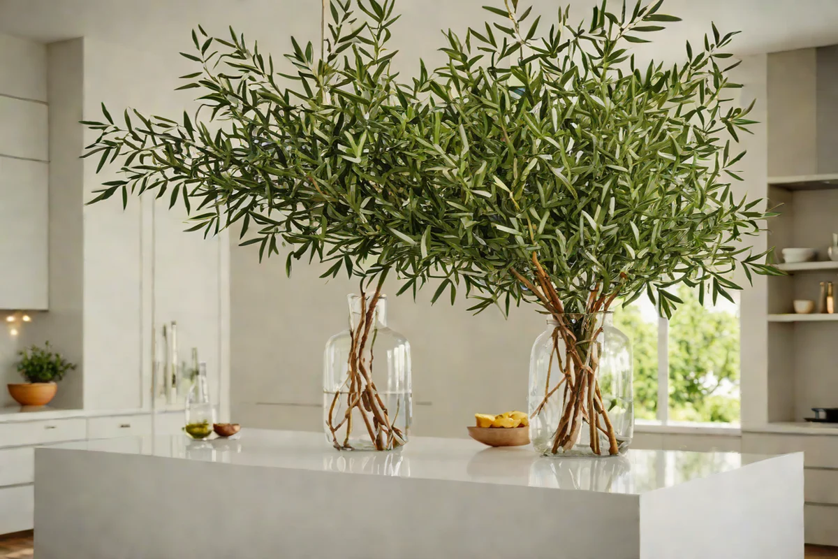 The Drama of Oversized Branches - Kitchen Island Decor Ideas