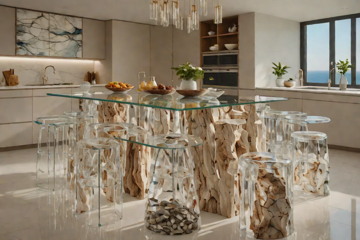 Transparent Acrylic Stools - Kitchen Island Decor Ideas