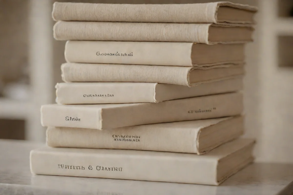 Stacked Artisanal Cookbooks - Kitchen Island Decor Ideas