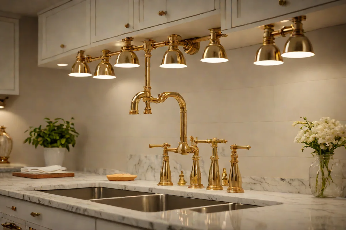 Brass Bridge Lighting for Sinks - Kitchen Lighting Ideas