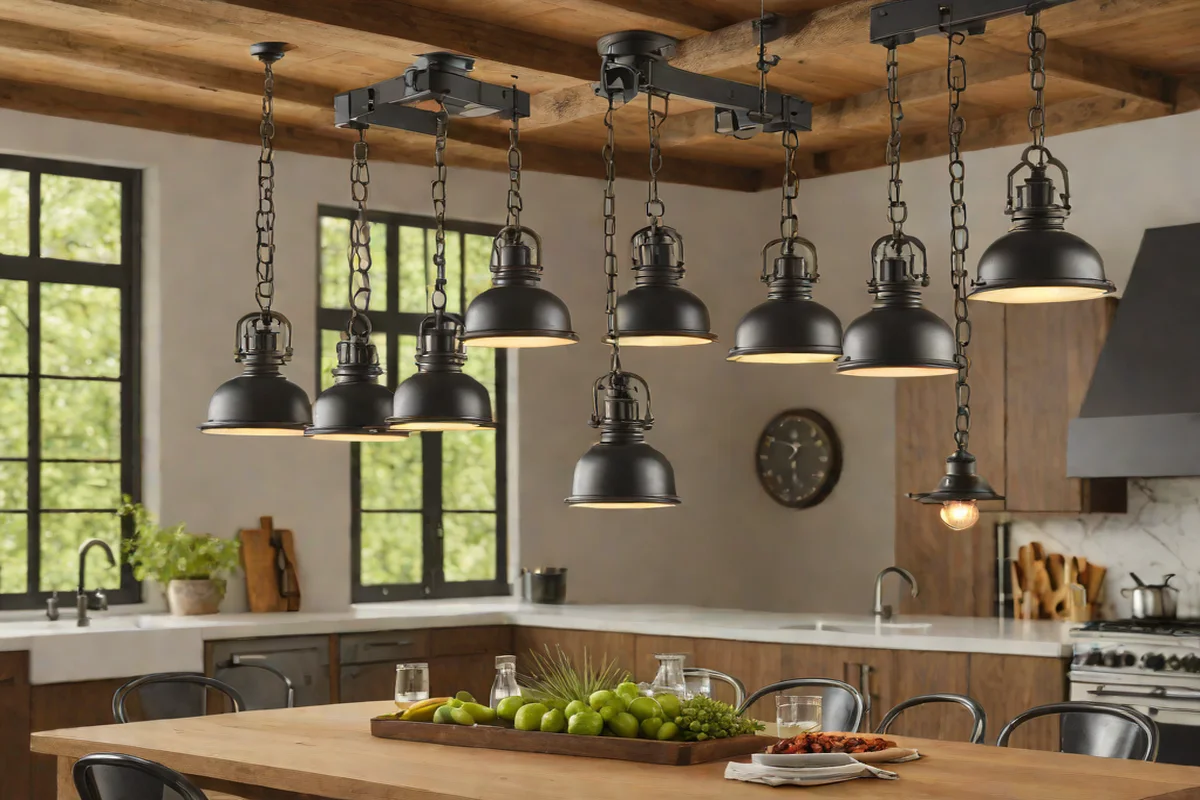 Industrial Pulley Pendants - Kitchen Lighting Ideas
