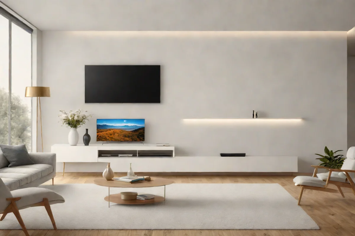The Seamless Floating Console - Living Room TV Wall Design Ideas