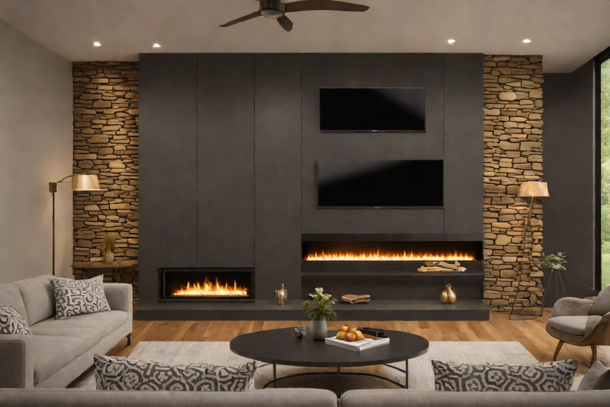 The Fireplace and TV Combo - Living Room TV Wall Design Ideas