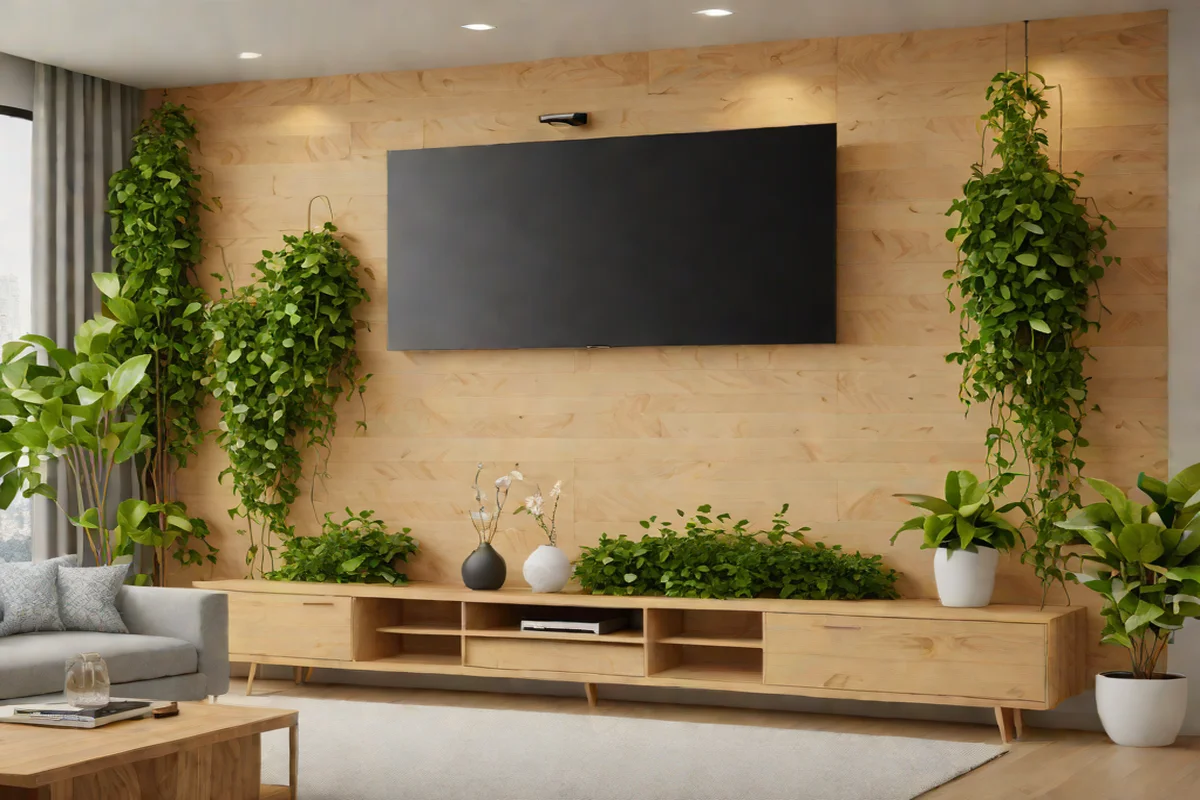 Biophilic Media Walls - Living Room TV Wall Design Ideas