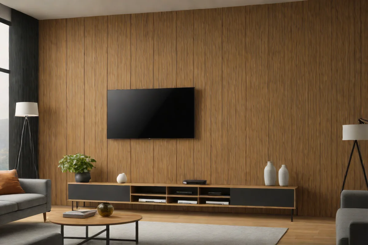 Vertical Wood Slat Backdrops - Living Room TV Wall Design Ideas