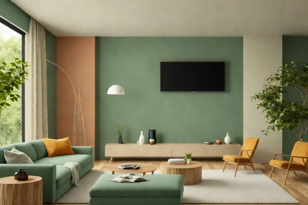 Color-Blocking for Impact - Living Room TV Wall Design Ideas