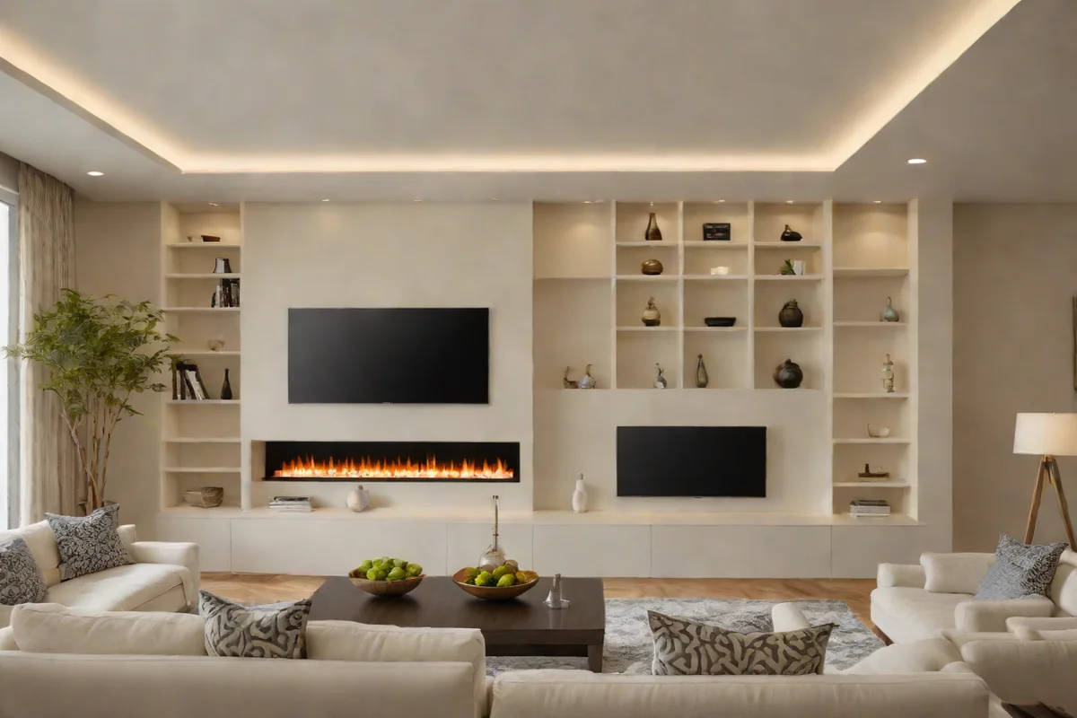 Recessed Niches for a Flush Finish - Living Room TV Wall Design Ideas