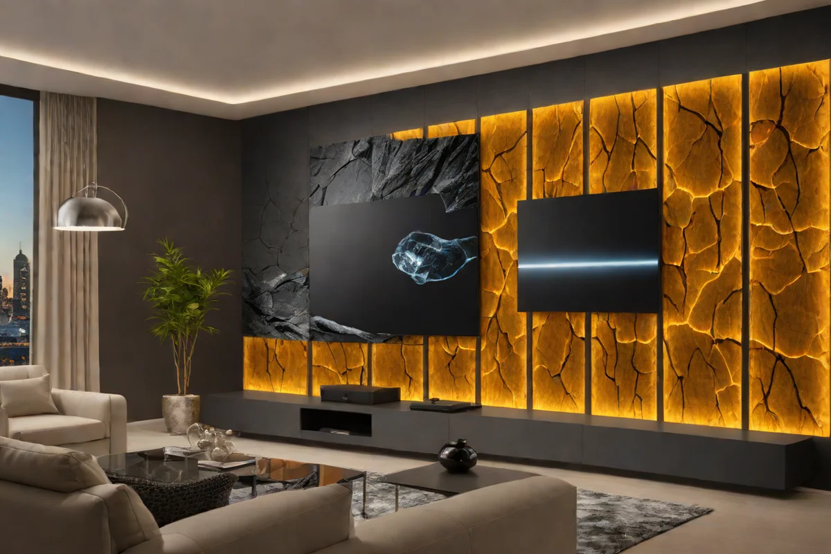 Backlit LED Ambient Lighting - Living Room TV Wall Design Ideas