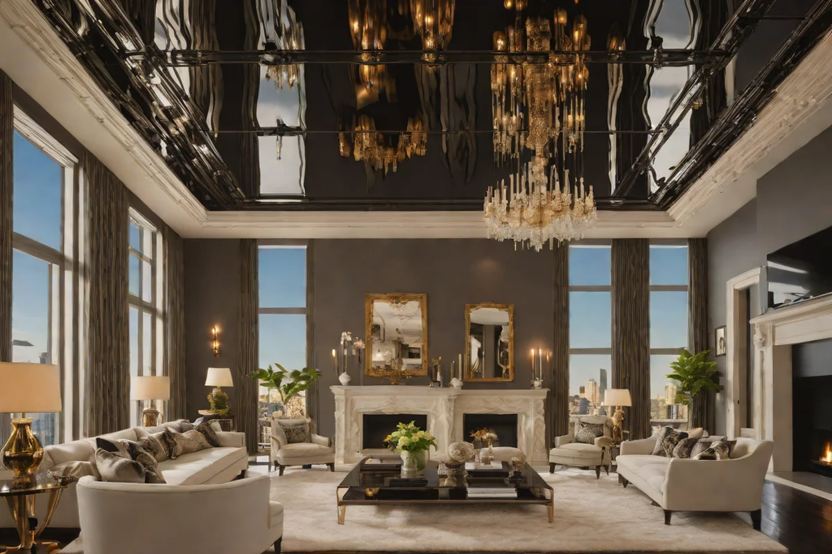 High-Gloss Lacquered Ceilings - Luxury Living Room Ideas