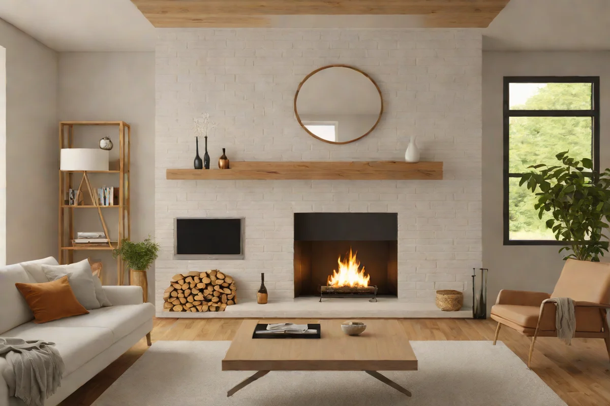 Minimalist Mantels and Fireplaces - Mid-Century Modern Living Room