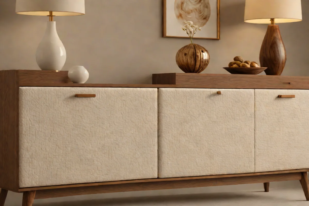 Texture Play: Bouclé meets Walnut - Mid-Century Modern Living Room