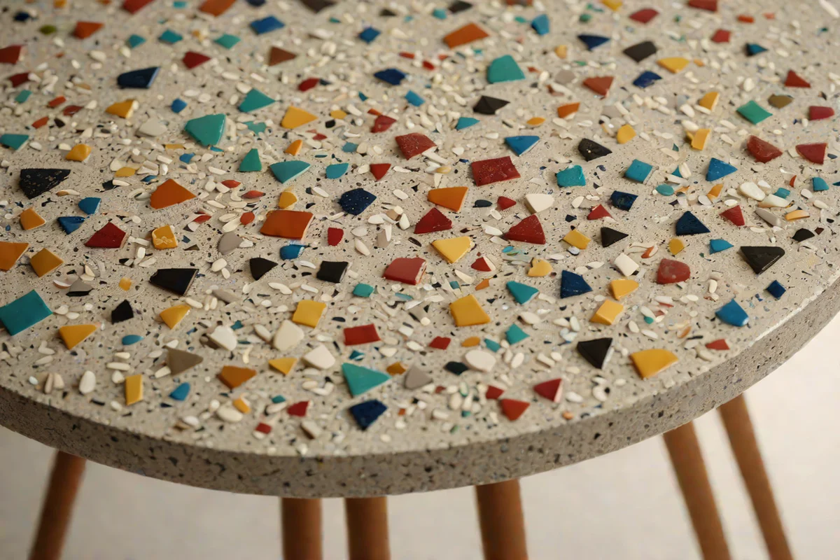 Terrazzo Accents for Mid-Century Soul - Mid-Century Modern Living Room