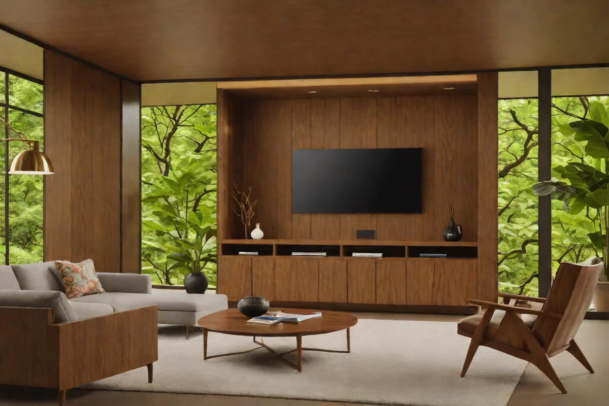 Camouflaged Technology - Mid-Century Modern Living Room
