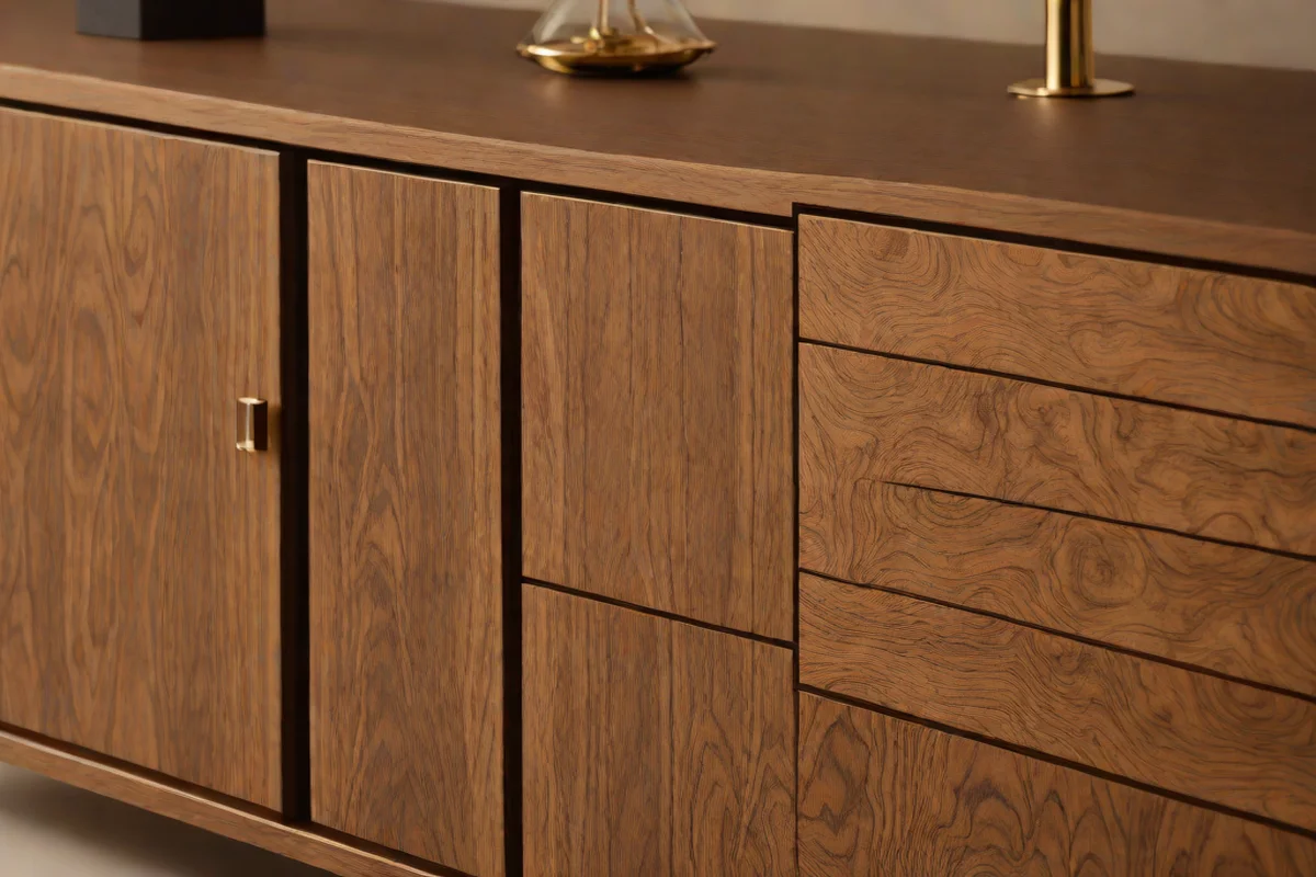 Walnut Wood as the Hero Material - Mid-Century Modern Living Room