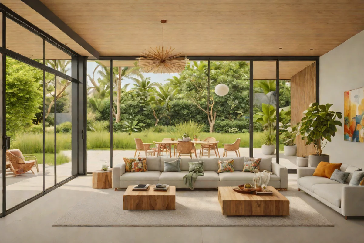Seamless Indoor-Outdoor Flow - Mid-Century Modern Living Room