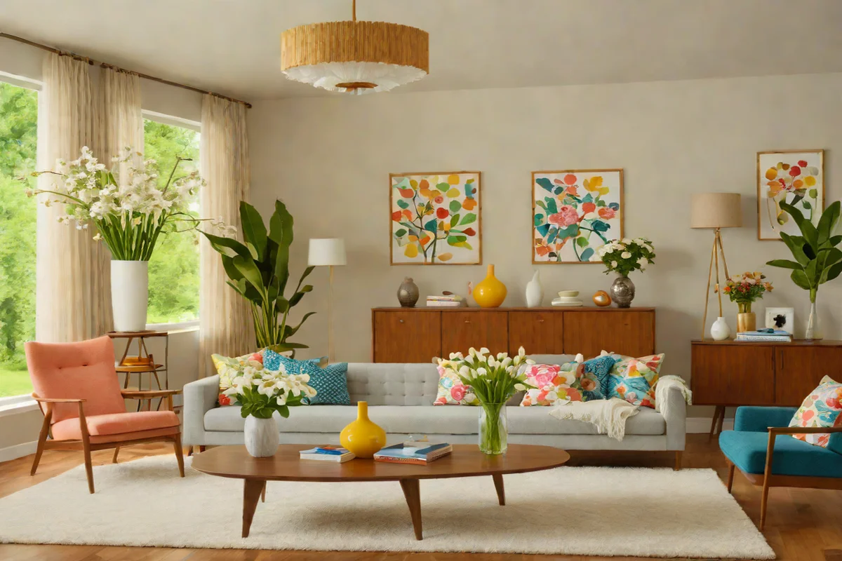 The Evolutionary MCM Bloom - Mid-Century Modern Living Room
