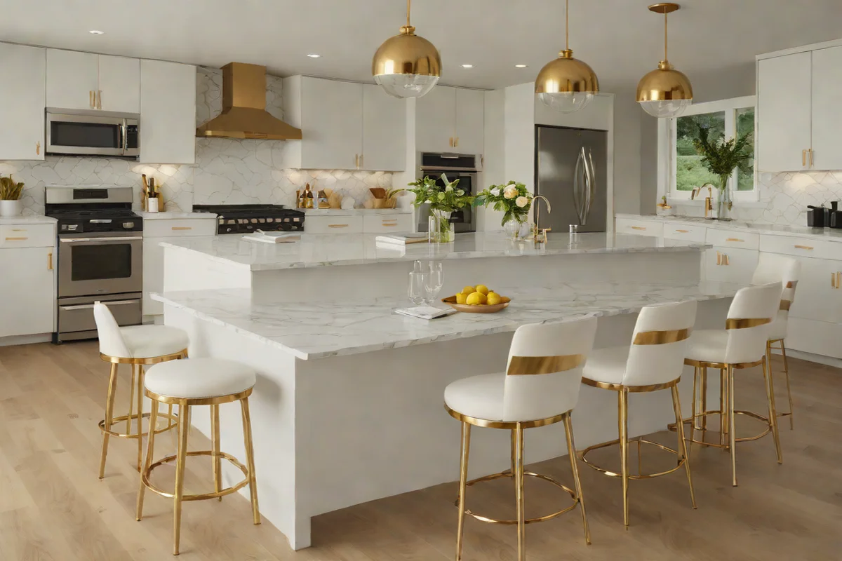 Brass Legs for Kitchen Stools - Mixing Metals in Kitchen