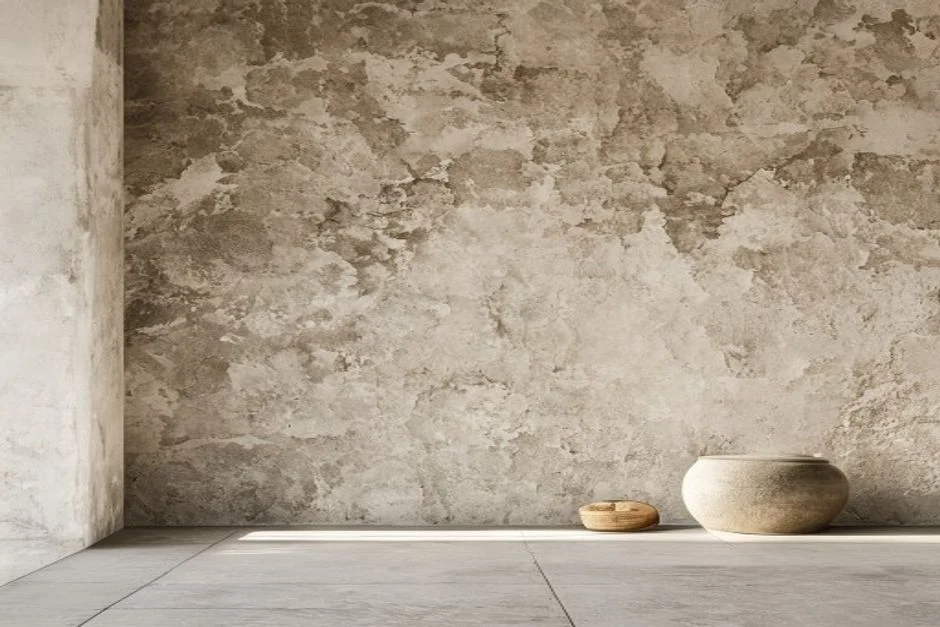 Plaster and Limewash Wall Textures - Modern Japandi Living Room Designs