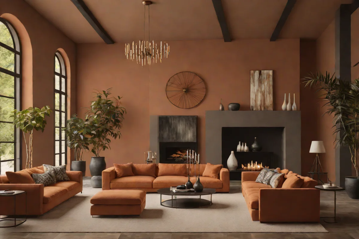 Monochromatic Earth Tones with High Contrast - Modern Living Room Design Ideas