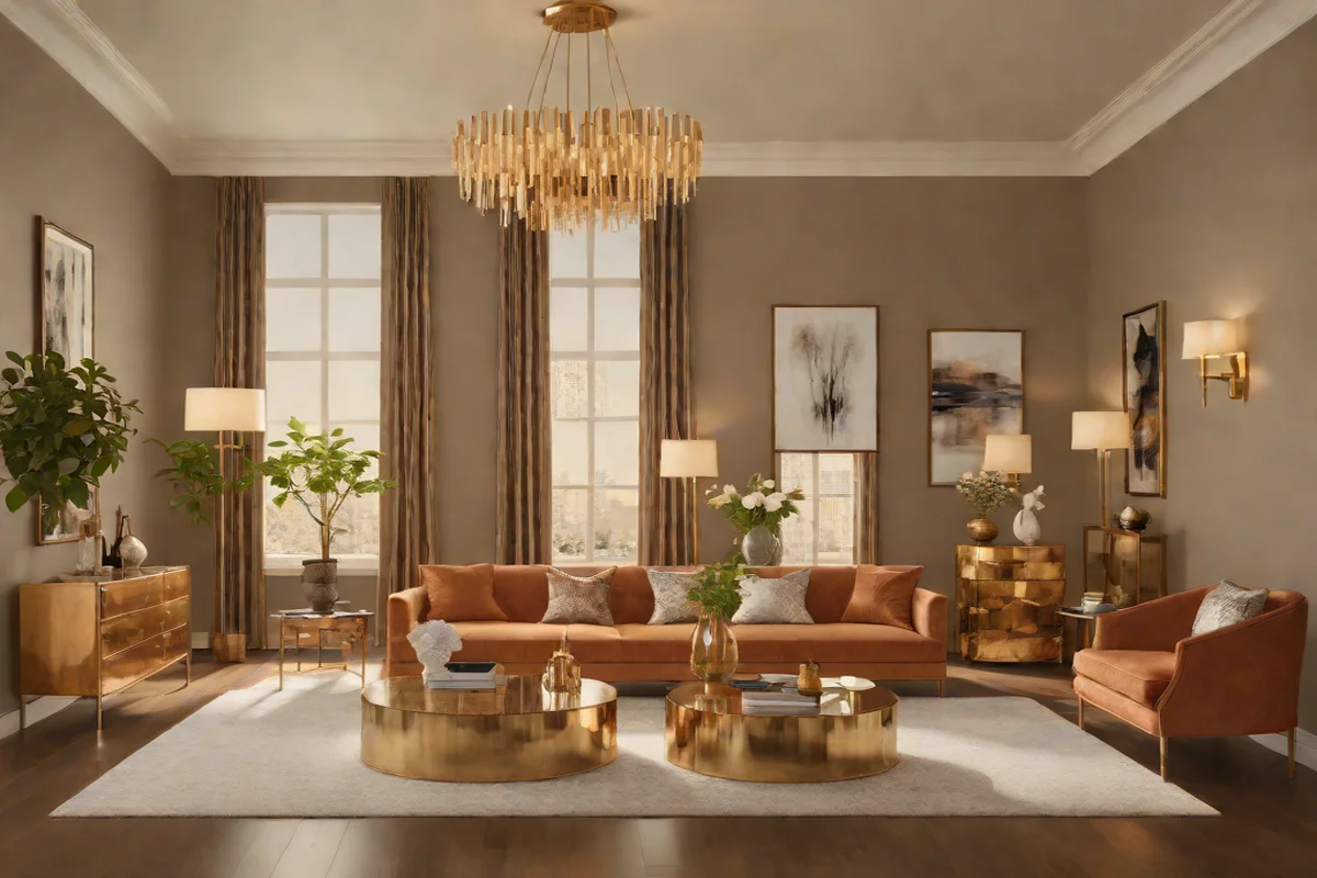 The Return of Warm Metallics - Modern Living Room Design Ideas