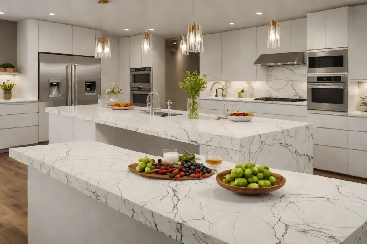 White Quartz for Practical Luxury - White Kitchen Design Ideas