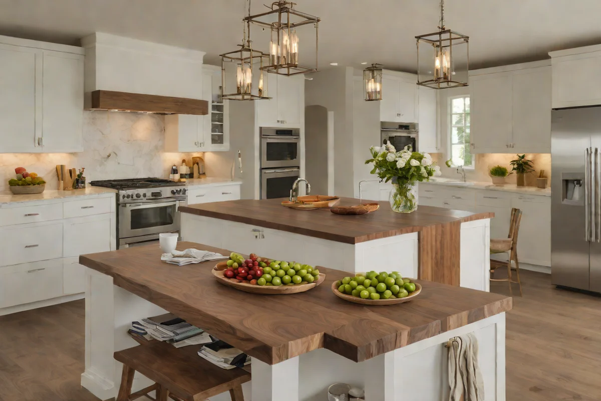 Butcher Block Island Heat - White Kitchen Design Ideas