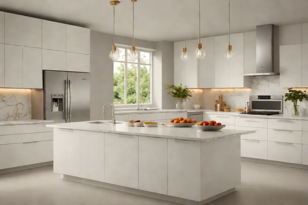 Matte vs. Polished Finish Play - White Kitchen Design Ideas