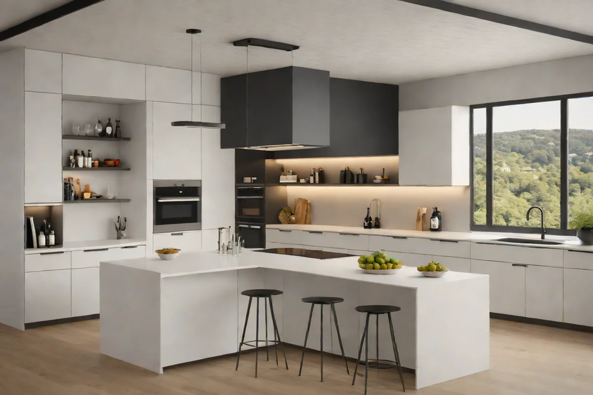 Matte Black Graphic Framing - White Kitchen Design Ideas