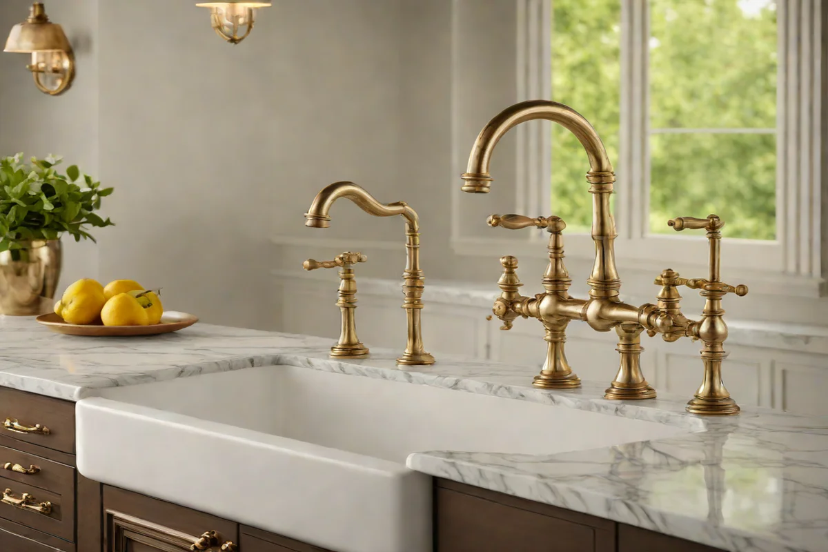 Bridge Faucets for Antique Soul - White Kitchen Design Ideas