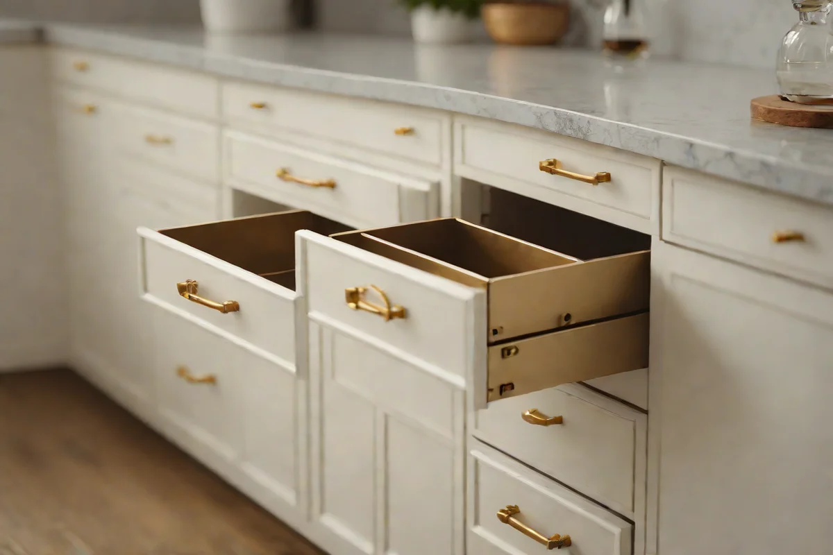 Cup Pulls on Lower Drawers - White Kitchen Design Ideas