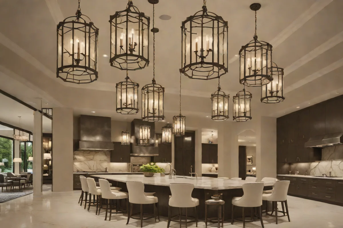 Grand-Scale Lantern Pendants - White Kitchen Design Ideas