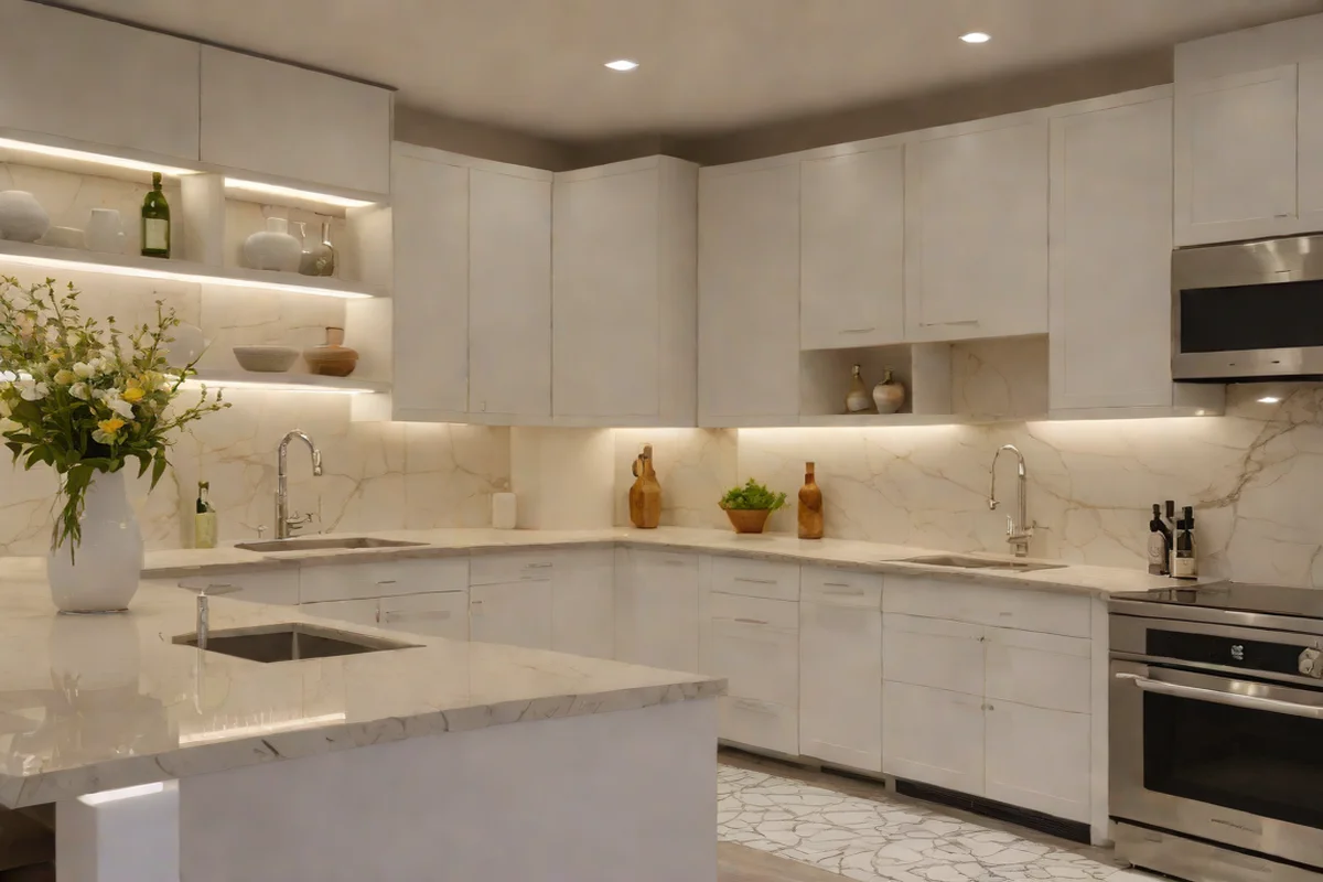 Under-Cabinet LED Mood Lighting - White Kitchen Design Ideas