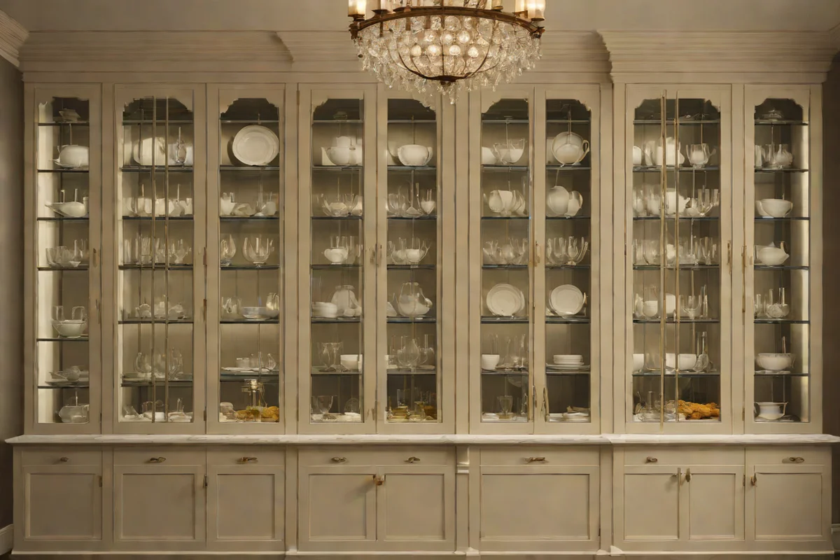 Glass-Front Mullion Cabinets - White Kitchen Design Ideas