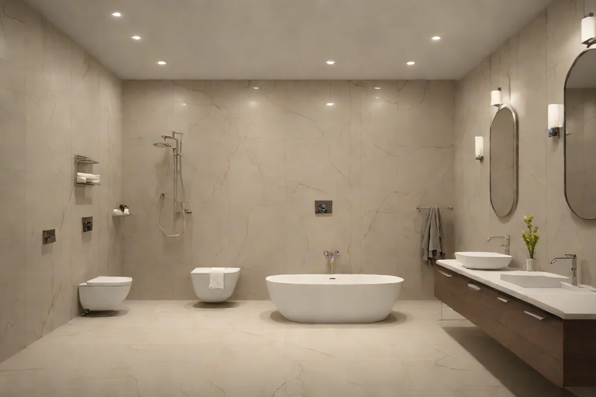 Monolithic Large-Format Porcelain Slabs - Bathroom Floor Tile Ideas